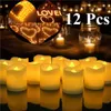 12 / 24pcs Flameless LED 촛불 차 빛 크리 에이 티브 램프 배터리 전원 홈 결혼식 생일 파티 장식 조명 Dropship