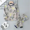 Barn039s pajamas barn tecknad tryck pyjamas set baby pojkar lång ärm pyjamas barn pijama infantil flickor natt slitage250a8518216