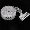 Zilveren gift wrap dubbele rij hartvorm plastic strass lint galvaniseren handgemaakte materiaal 5 yards 122603