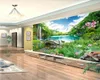 Custom Photo 3d Wallpaper Mural Small Bridge Flowing Water Beautiful Waterfall Wonderland Landscape 3d Landscape Wallpaper