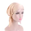 Berretto musulmano Cappello da donna Raso Donna Cancro Turbante Berretto da chemio Abaya Beanie Skullies Sciarpa Cap Head Wrap Hat Cofano interno Moda