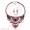 Popular retro étnica tribal jóias pano padrão brincos de duas peças conjunto acessórios mulheres