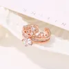 Koreansk version Style Två-bitars Krona Queen Ring Justerbar Delikat Zircon Goddess Ring In Trend Gifts För Flickvän Utsökt Ring