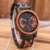 DODO DEER Reloj para hombre Relojes de madera Reloj para hombre Cronómetro de lujo de negocios Color opcional con banda de acero inoxidable de madera C08 OEM247B