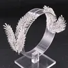 Rhinestone Feather Tiara Hairband Głowa Bridal Biżuteria Wedding Bride Tiaras Crown Wedding Accessorie Headpieces Y200807