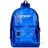 New-pu Letter Crybaby Hologram Laser Backpack Bag Soft Large Capacity pensonal School Bag 4colors