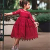 Zomer baby meisje bloemen kant mesh prinses tutu jurk kinderen holle bruiloft doopjurk jurk voor kinderen partij vestidos1