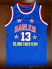 Harlem Globetrotters 13 Wilt Chamberlain College Basketball Jersey Vintage Blue All Stitched Size S-3XL From US