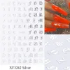 gold letter black character 3D nail art Stickers UV Gel Polish applique Manicure Accessories2920088