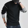 2020 Winter Herbst Koreanischen Stil Warme Pullover Rollkragen Wolle Patchwork Pullover Männer Strickwaren Mantel Männlichen Gestrickte Jumper Pullover