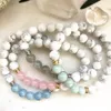 Bracelet en perles de calcédoine pour femmes, nouveau Design, Labradorite, Howlite, énergie énergétique, Yoga Mala, 271S, MG0882