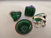 Women natural malachite gemstone Alloy Silver Plated Rings Wholesale Fashion Jewellery Ring New Mixed Lots 25pcs/lot