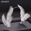 Rhinestone Feather Tiara Hairband Głowa Bridal Biżuteria Wedding Bride Tiaras Crown Wedding Accessorie Headpieces Y200807