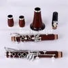 Professional Clarinet Tune B Rosewood Silver keys Solid wood Professional musical instrument With Case Free Shipping