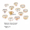 13 pcs / set Vintage Jesus Rings Set Mulheres Crystal Fashion Cruz Folha oca Geometric Mid dedo Anéis partido Jóias Acessórios