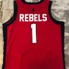 O basquete universitário usa camisetas de basquete personalizadas de Ole Miss Rebeldes, homens jovens markel crawford justas furmanavicius blake hinson D.C. Davis Dominik olejnicza