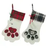 Foreign trade creative dog paw Christmas stocking accessories decoration supplies gift bag tree pendant