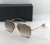 Wholesale -Men Square Sunglasses Gold Black Grey Gradient Lens 62mm unisex Sunglasses Fashion Sun Glassses Shades 121 with Box