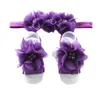 Fasce per fiori per bambini Piede appena nato Ornamento floreale Ragazza Sandali a piedi nudi Set di fasce Fotografia Puntelli Accessori per capelli estivi BT5709