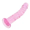 女性のアナルプラグガラスペニスのためのピンクのガラスディルドの美人の大人の男性のための女性のオナニーGスポット刺激装置Y200422