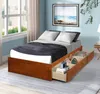 US Stock Prims Fur Oak Färg Twin Storlek Platform Storage Bed med 3 lådor för barn Vuxen Sovrum Sats WF193634AAL