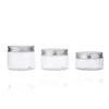 Pots en plastique de 60 ml Transparent PET Boîtes de rangement en plastique Bacs Bouteille ronde avec couvercles en aluminium Vide Pot cosmétique Conteneur GGA3644-6