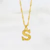 Collier pendentif lettre A-Z Hip Hop anglais initiales chaînes en or lettres femmes hommes colliers bijoux de mode volonté et sable