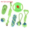 Pets dog Cotton Chews Knot Toys colorful Durable Braided Bone Rope Combination Suit Funny cat2754800