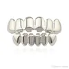 Hip Hop Gold Teeth Grillz Top & Bottom Grills Dental Mouth Punk Teeth Caps Cosplay Party Tooth Rapper Jewelry Gift 274O