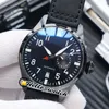 Nuovo Aviator PVD Cassa in acciaio nero IW502001 Quadrante nero Orologio automatico da uomo Riserva di carica Cinturino in pelle di nylon Orologi da uomo Hello_watch IWHW