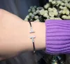 Moda regulowana otwarta bransoletka z cyrkonem podwójna literowa bransoletka pulsera mężczyźni i kobiety para ślubna biżuteria prezentowa