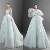 2021 Nova Zuhair Murad de vestidos de casamento de linha com Wraps Sexy Strapless Lace vestidos de noiva Puffy hierárquico Saias Vestido de casamento