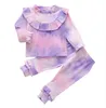 Autunno Baby Tie Dye Set di abbigliamento Boy Girls Top manica lunga + pantaloni 2 pezzi / set Boutique Abiti per bambini M2612