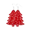 Boucles d'oreilles en cuir de Noël Faux cuir boucles d'oreilles gouttes pour femmes arbre de noël cloche cerf gouttes boucle d'oreille pour cadeau de noël