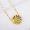 Den nya Sun Moon Star Necklace Lucky Pendant Jewelry Adops Mother of Pearl Sterling Silver Tjocklek 18K Guld Högkvalitativ halsla259s