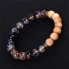 Natural stone Ice crack Agate strand bracelet Essential Oil Diffuser wood beads bracelets women men fashion jewelry will and sandy