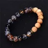 Natural stone Ice crack Agate strand bracelet Essential Oil Diffuser wood beads bracelets women men fashion jewelry will and sandy