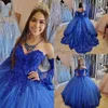Princesa azul real Quinceanera Vestidos 2020 Apliques de renda Sweetheart Laceup Corset Back Sweet 16 Dresses Dressão de noite