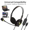 USB Headphone with Microphone Call Centre Office Headphones USB Noise Cancelling Headset PC Gamer Headset Wired Earphone Traffic Headsets