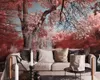 3d Seascape Wallpaper Pink Beautiful Forest Lake Water Swan Decorative Painting Romantic Scenery Decorative Silk 3d Mural Wallpaper