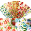 Маникюрные наклейки для дизайна ногтей, украшения, голографическая фольга, цветок, кружево, блестящее небо, летние ползунки8746121