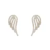 S1629 Fashion Jewelry S925 Silver Post Cute Angel Wing Stud Earrings Rhinstone Angel Wing Earrings6025956