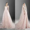 봄 Zuhair Murad 여름 드레스 구슬 특종 목 홍당무 핑크 로브 드 마리 비치 웨딩 드레스 신부 가운