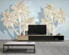Benutzerdefinierte 3D-Fototapete, nordische moderne minimalistische Linienzeichnung, Pflanzen und Blumen, HD, dekorative schöne Tapete