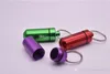 smokgin accessories Colorful metal Snuff metal Vial Spoon Spice Bullet Snorter Pill box storage bottle mixed colors1129521