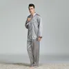 Men's Sleepwear Stylish Bar Spring Summer Autumn Men Satin Silk Pyjamas Sets Of T-shirt & Shorts Male Pijama Leisure Home Clothing