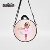 Impresión de ballet mujeres Mini bolso redondo Femenino personalizado Imagen personalizada Messenger Bag para viajar niños Crossbody Bolsas de hombro Bagspack