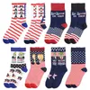 Kvinnor Mäns Unisex High-Heeled Bomull Socks 2020 Trump Personliga Bokstäver Casual Sport Socks Amerikanska Flaggan Striped Socks Boom2017