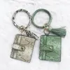 2021 nuovi portachiavi in pelle PU con borsa per carte di credito e pendente con nappa 6 colori portachiavi a grana in pelle di serpente portachiavi con portachiavi per le donne