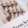 1sheet láser color de uñas de arte de la mariposa pegatinas holográfica 3D Gradiente mariposas adhesivo de uñas de manicura etiquetas de DIY Decoración